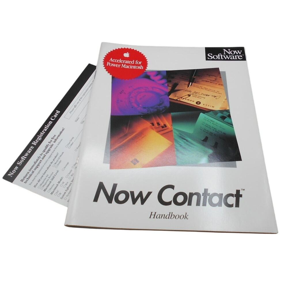 Now Contact Version 1.0 User Handbook 1993 Now Software Vintage Macintosh